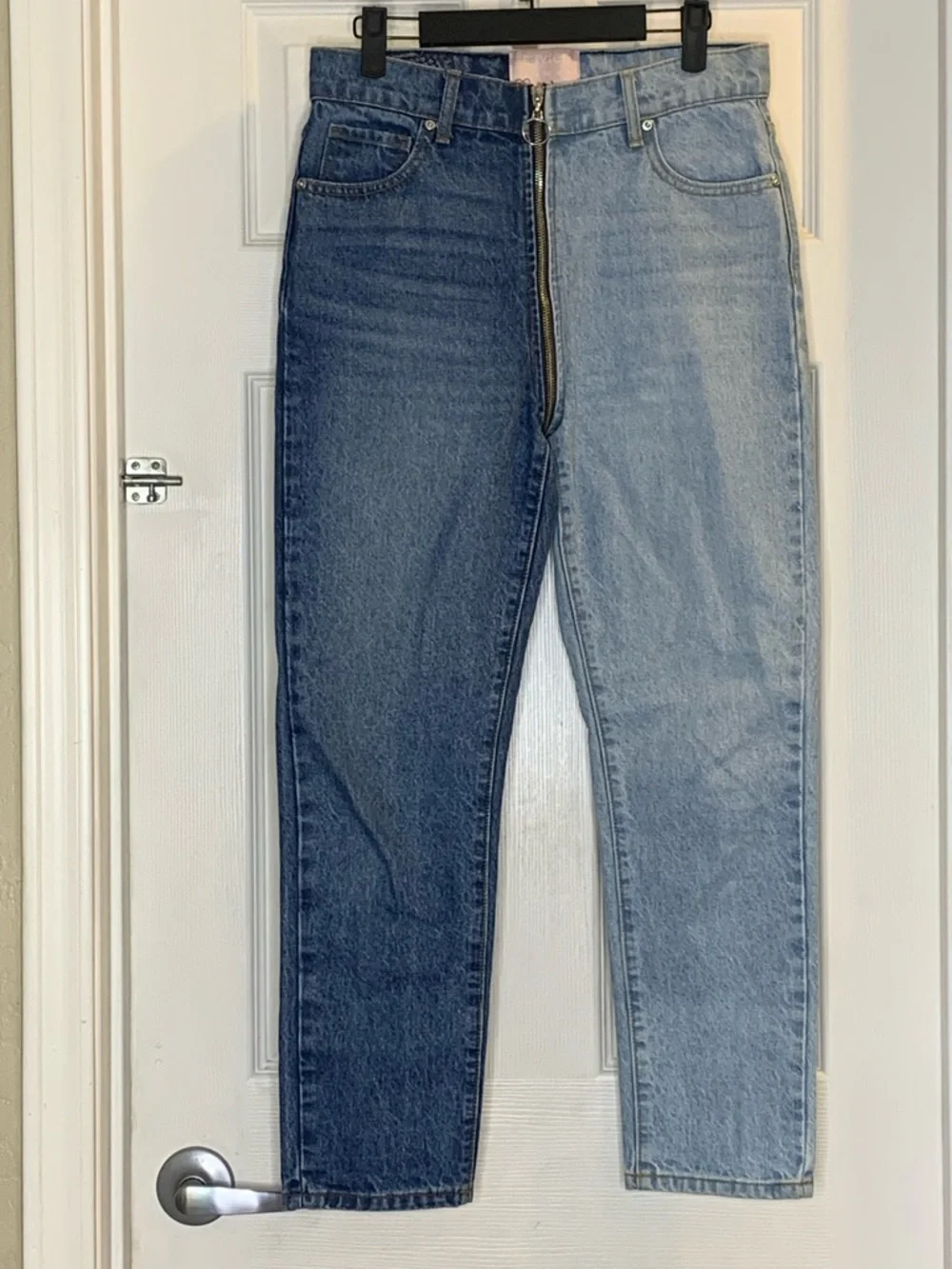 Revice Yin-Yang Jeans Size 28 Ankle Cropped Full Zipper Two Toned